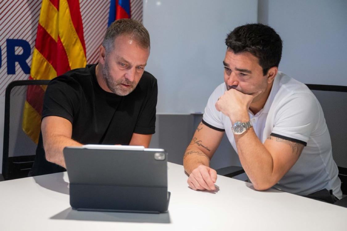Flick and Deco at Ciutat Esportiva today