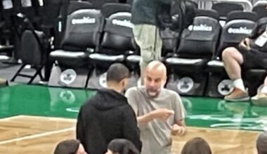 Pep coaching up Celtics coach Joe Mazzulla