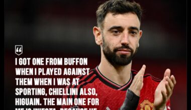 Bruno Fernandes showing Juve some love talking thru his kit collection