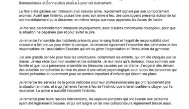 Individu armé pendant une fête de l'Aïd - Communiqué de la ville