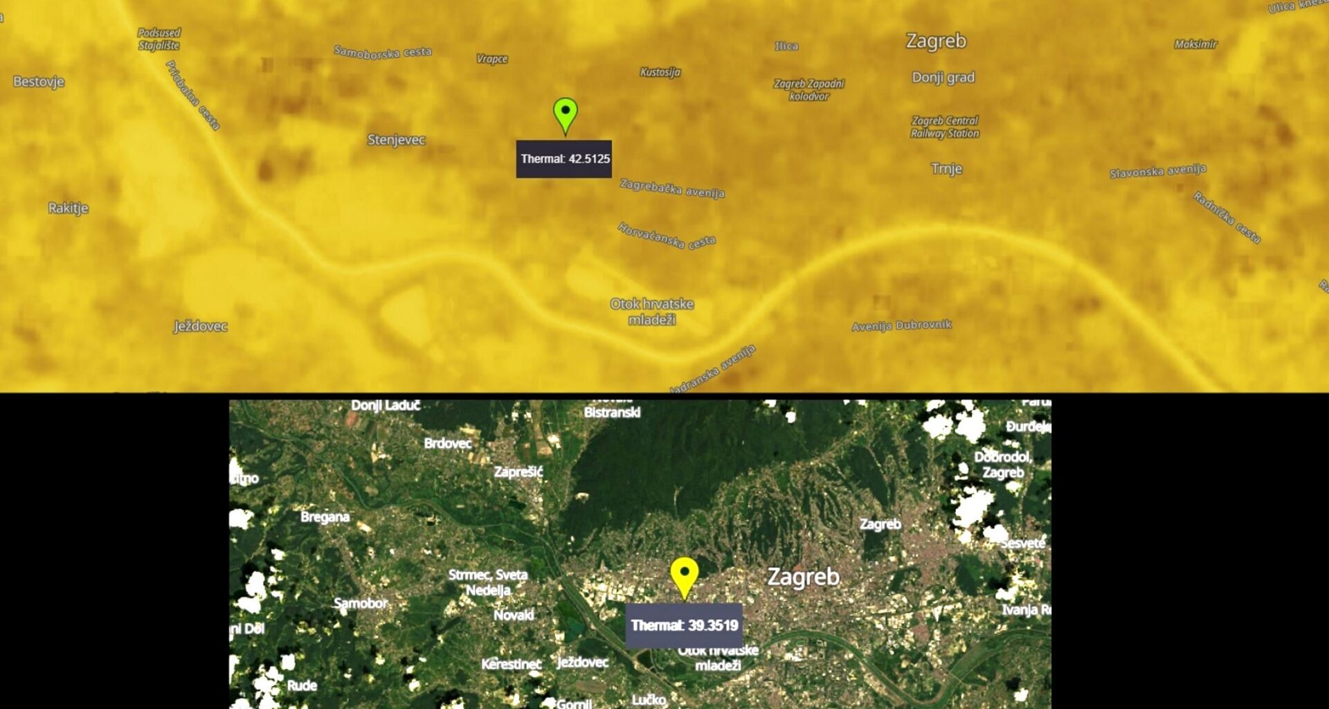 Dnevni podsjetnik - mjerni satelit pokazuje da je temperatura površina u većim šumama izvan gradova čak 11 - 16 C° manja od temperature površina u gradovima. Izvor: satelit Landsat 9 koji svakih tjedan dana poslika i Hrvatsku🌲🌳🌲🌳