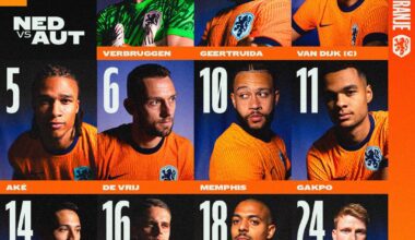 Oranje starting XI for EURO 2024 group game against Austria