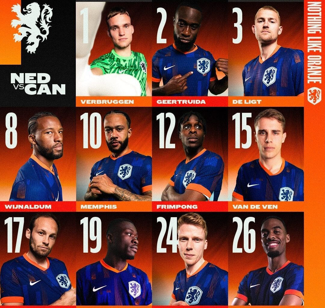 Netherlands XI for friendly against Canada