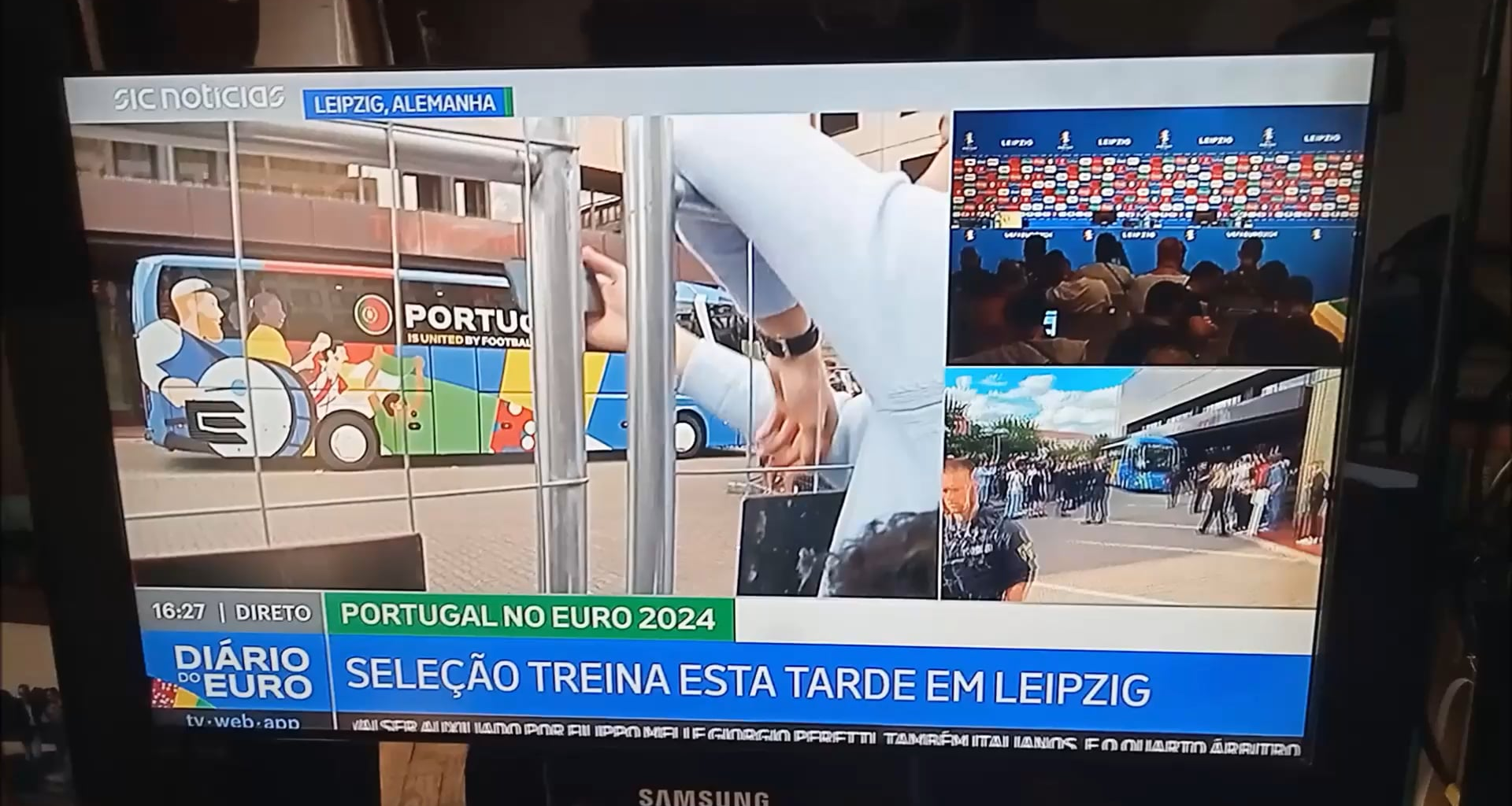 Jornalista Nuno Pereira da SIC envolvido em direto numa altercação com adeptos