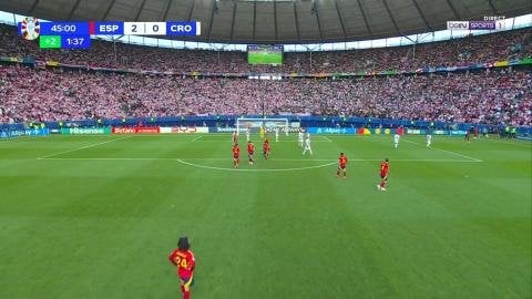Carvajal scores the 3rd goal for Spain against Croatia