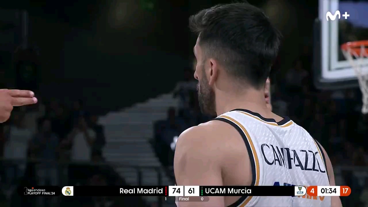 Rudy Fernandez getting subbed off in what could be his last game at home in Madrid. The standing ovation and chanting of his name kept going for 15 minutes.