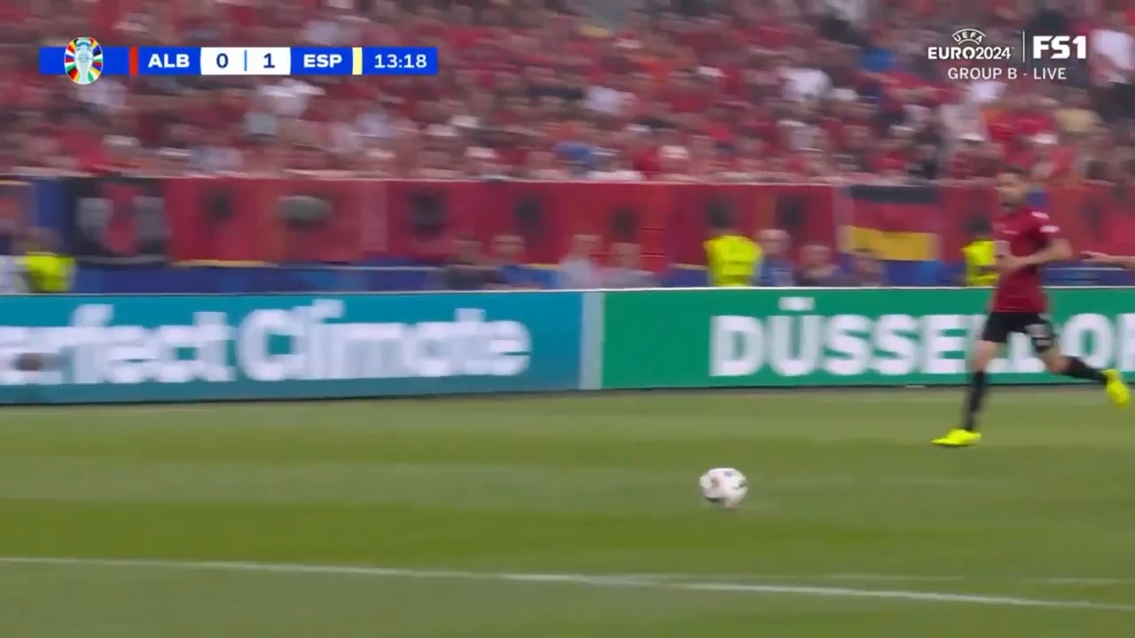 Ferran Torres Goal against Albania to put Spain 1-0 up