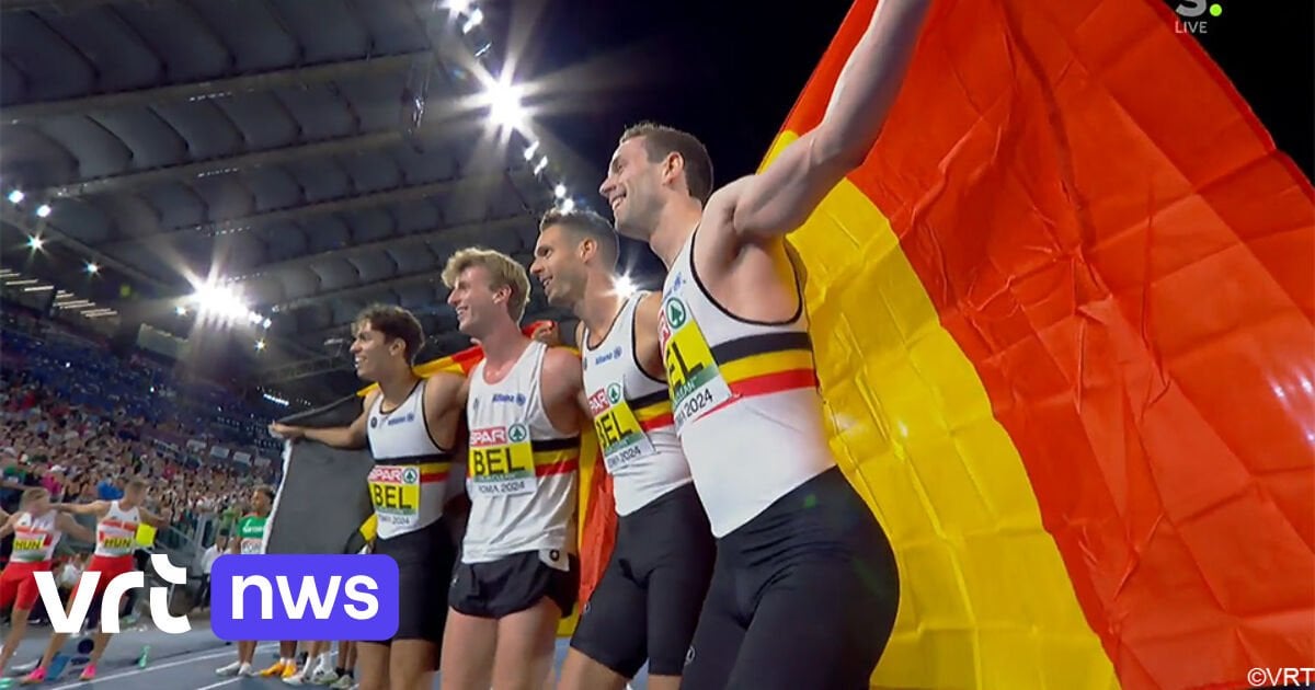 Gold for the Belgian Tornados in the 4 x 400 meters at the European Athletics Championships