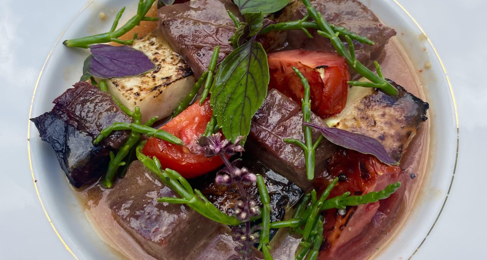 Smoked Tuna and Kohlrabi with Tomatoes in Berlin