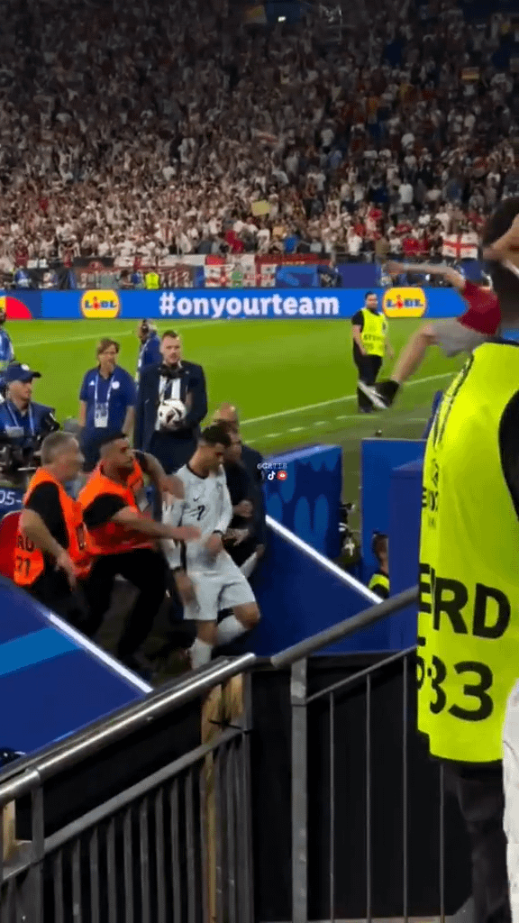A fan tried to dropkick Ronaldo after Georgia vs Portugal game