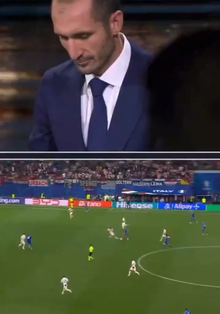 Giorgio Chiellini’s reaction to Italy’s goal