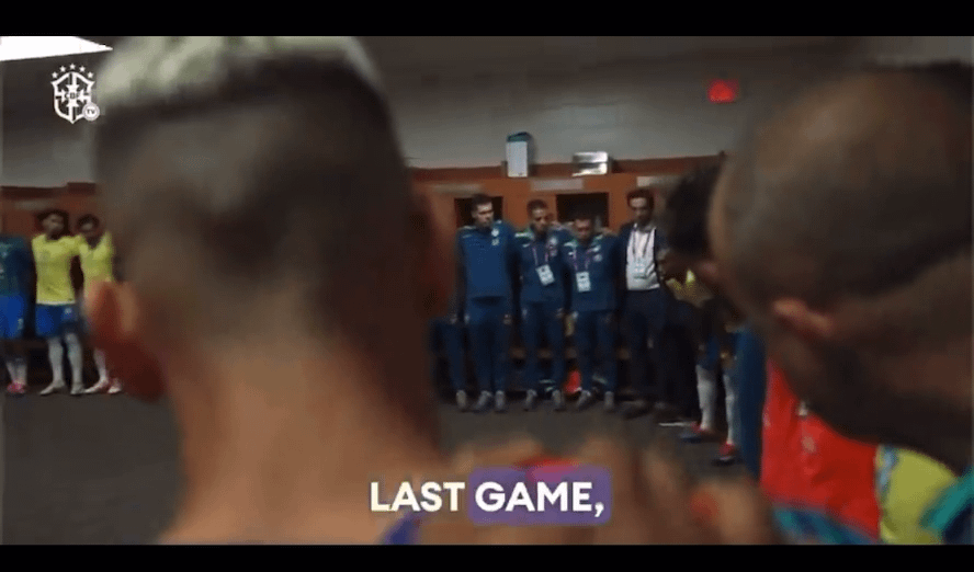Raphinha takes on the role of a leader in the Brazilian lockerroom.  “This shirt is heavy. It’s bigger than anyone in here. But the shirt won’t win you the game on it’s own.”