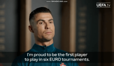 Cristiano Ronaldo: "I'm proud to be the 1st player to play in 6 EURO tournaments. I'm thrilled about it, as it shows the longevity of my football career. However, it's merely a chapter in what Cristiano Ronaldo has achieved in football."