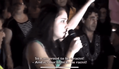 "I am proud to be a racist, and it's our right to be racist. If I'm racist to preserve my life then I'm proud " says a woman at a rally