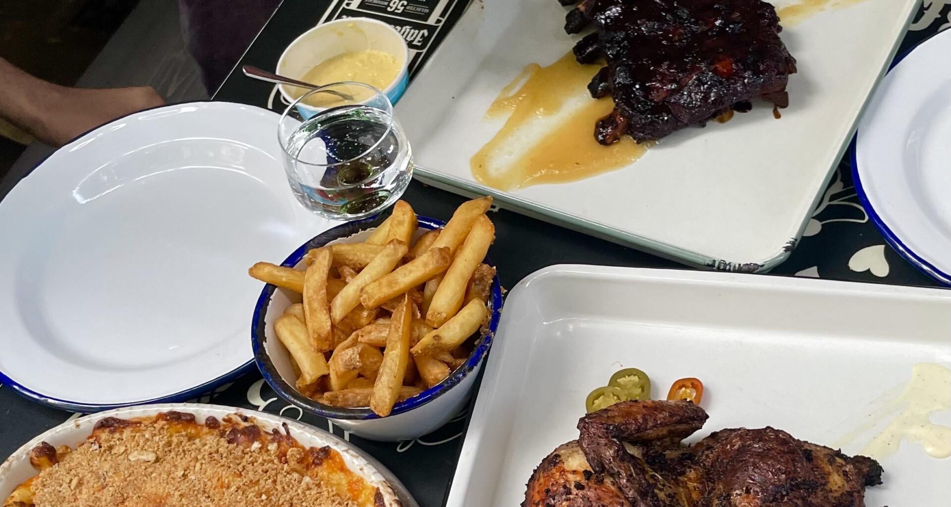 Barbecue chicken, veal ribs, and brisket in Berlin