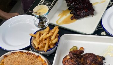 Barbecue chicken, veal ribs, and brisket in Berlin
