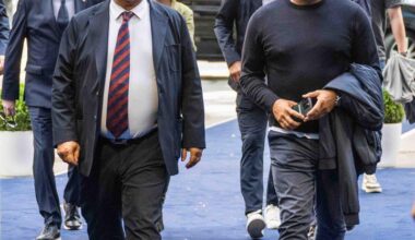 Joan Laporta and Hansi Flick for the CL final of FCB Handbol