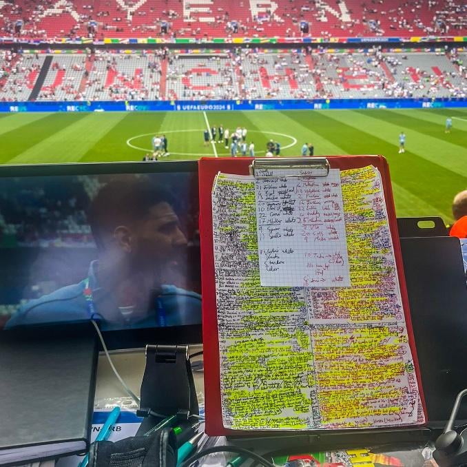 Sugestões para os tipos de notas que o Dani tem como preparação para os jogos na TVI?