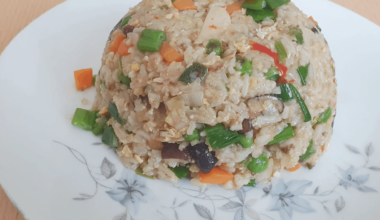 Egg fried rice with shiitake and bamboo shoots