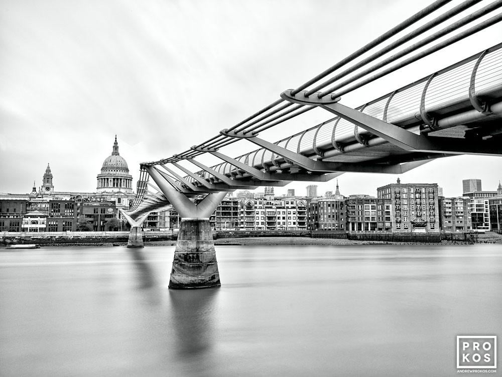Millennium Bridge Thames River View, London