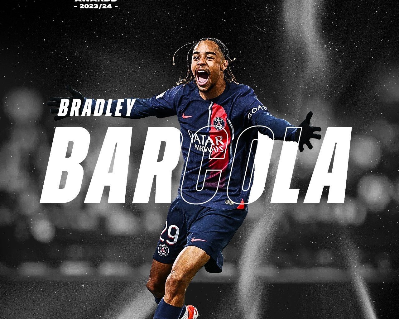 Bradley Barcola is voted Best Rookie of the season (@Ligue1UberEats)