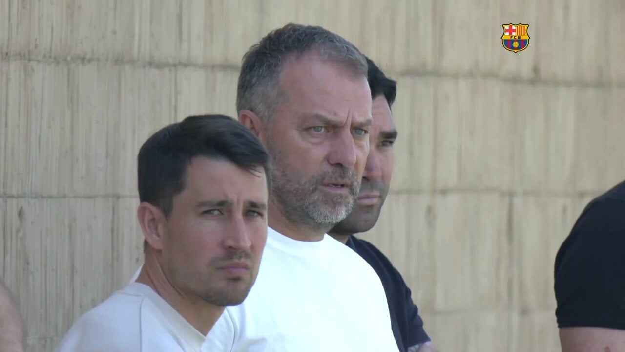 Flick spotted watching on from the sidelines, at Rafa Márquez’s latest training session