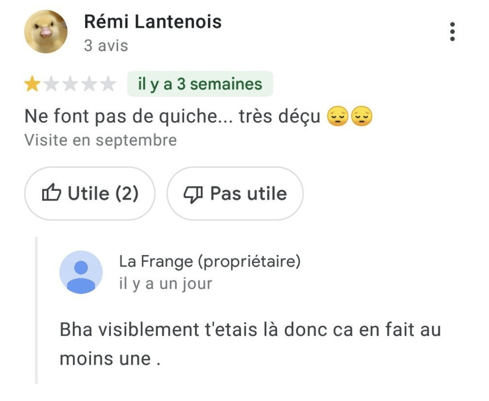 Donc ça en fait au moins une .