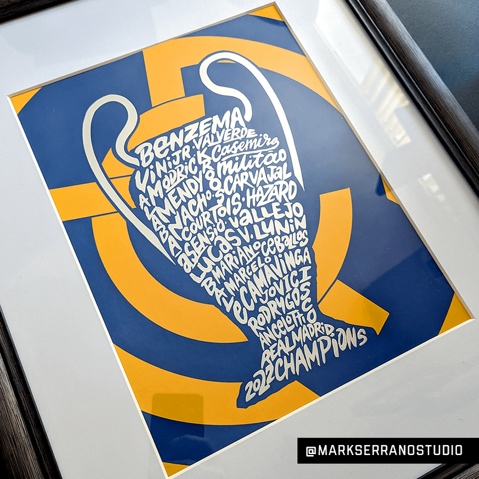 I created these 2022 and 2024 Champions League posters in silver foil