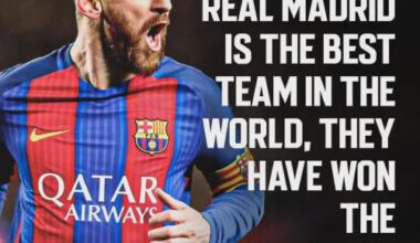 Who is the best team in the world? Lionel Messi: "The best team in the world is Real Madrid. They are the current European champions. If we talk about results, Real Madrid is the best. If we are talking about performance, Man City, led by Pep, is the best."