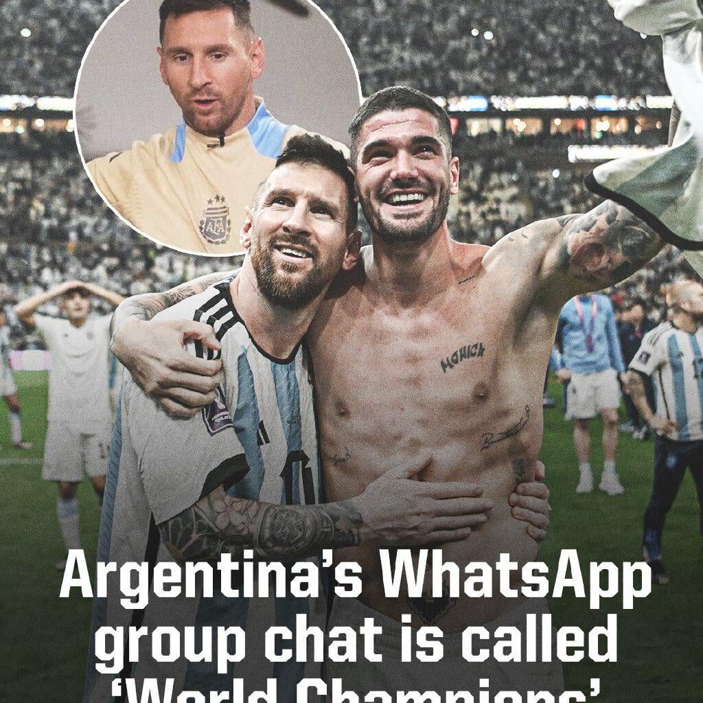 Lionel Messi has revealed that Argentina's WhatsApp group chat is called 'World Champions' and the admin is Leandro Paredes (via @infobae)