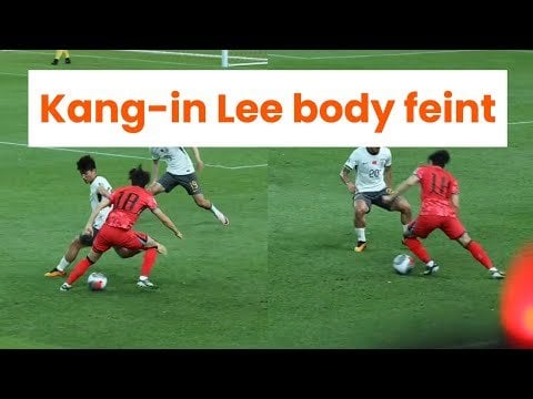 Lee Kang-in amazing body feint skills - Stand view angle
