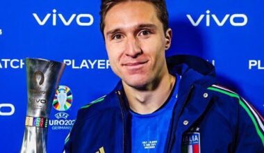 Federico Chiesa wins the Man of the Match in his first match in the Euros versus Albania! 🌟