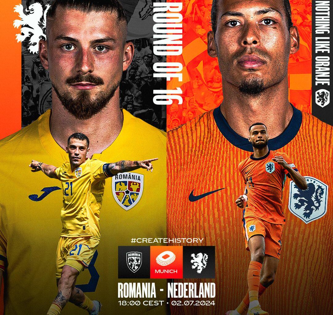 Oranje to play against Romania in the EURO 2024 Round of 16
