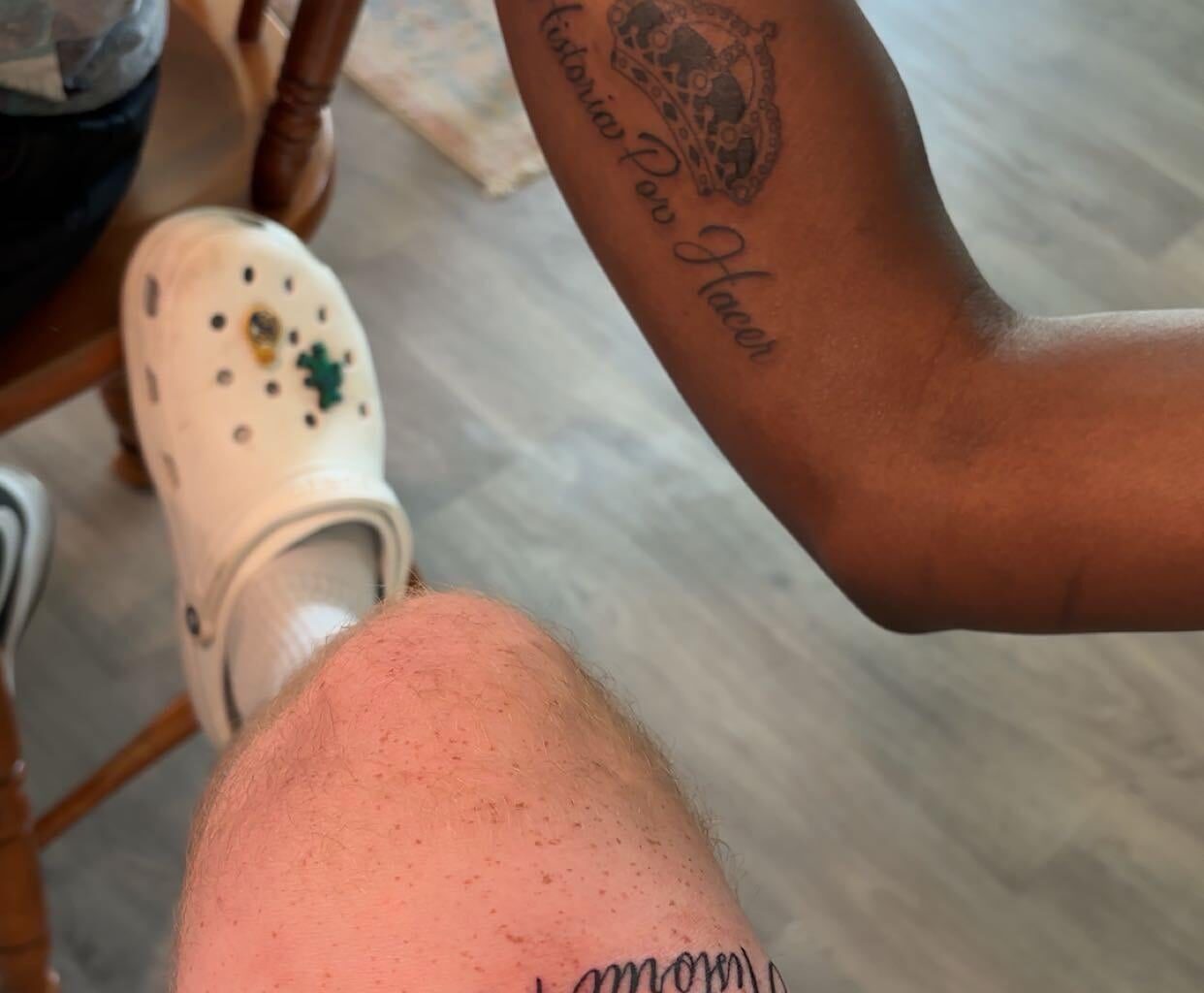 Me and my boy got matching tattoos. Hala Madrid!
