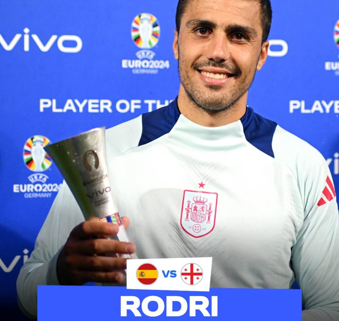 Rodri named MOTM for Spain vs Georgia 💪