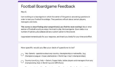 Creating a Football Boardgame: 1-Minute Survey