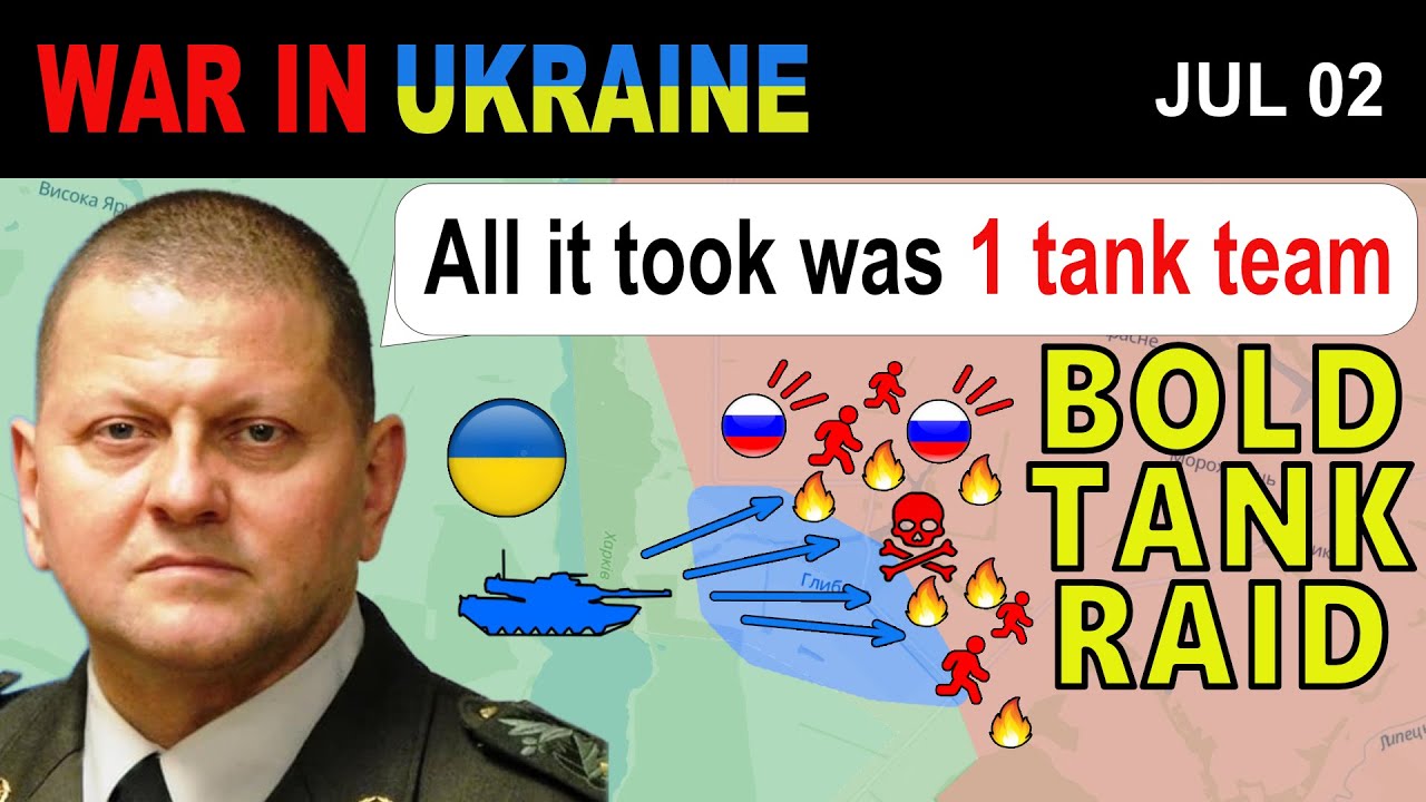 02 July: Unfazed Ukrainian Tank Crew OBLITERATES RUSSIAN POSITIONS, DODGING FIRE FROM ALL SIDES