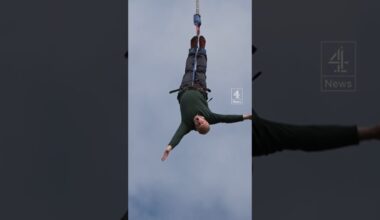 Sir Ed Davey bungee jumps: ‘Vote Liberal Democrat’