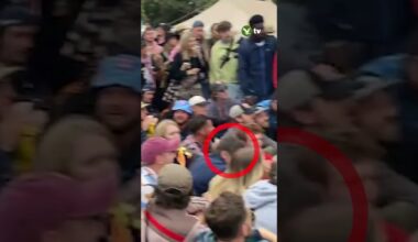 Louis Tomlinson sets up TV at Glastonbury for fans to watch England game #shorts