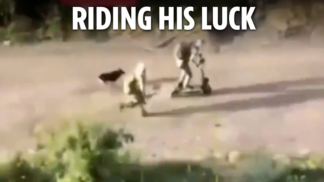 Russian soldier flees barrage on SCOOTER as Ukraine continues to pound Putin's troops
