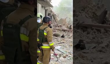 Moment Russian missile hits Kyiv children's hospital