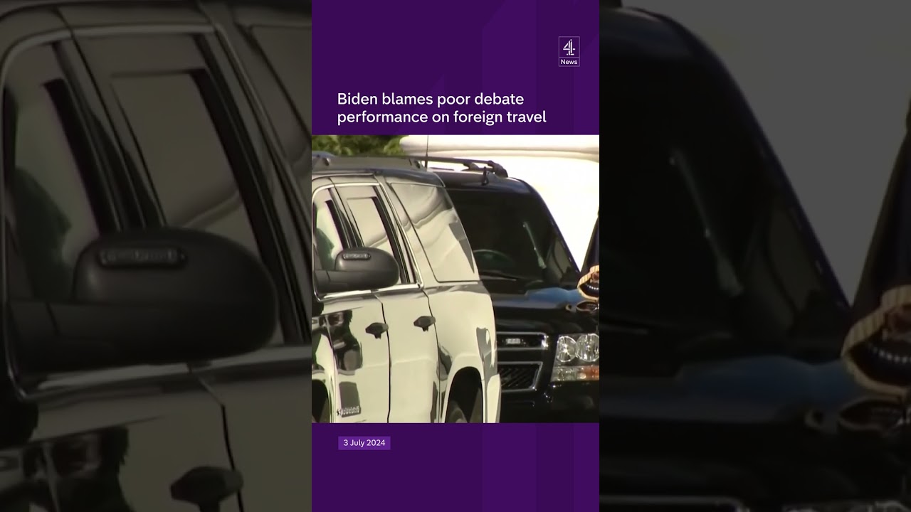 Biden blames shaky debate on travel