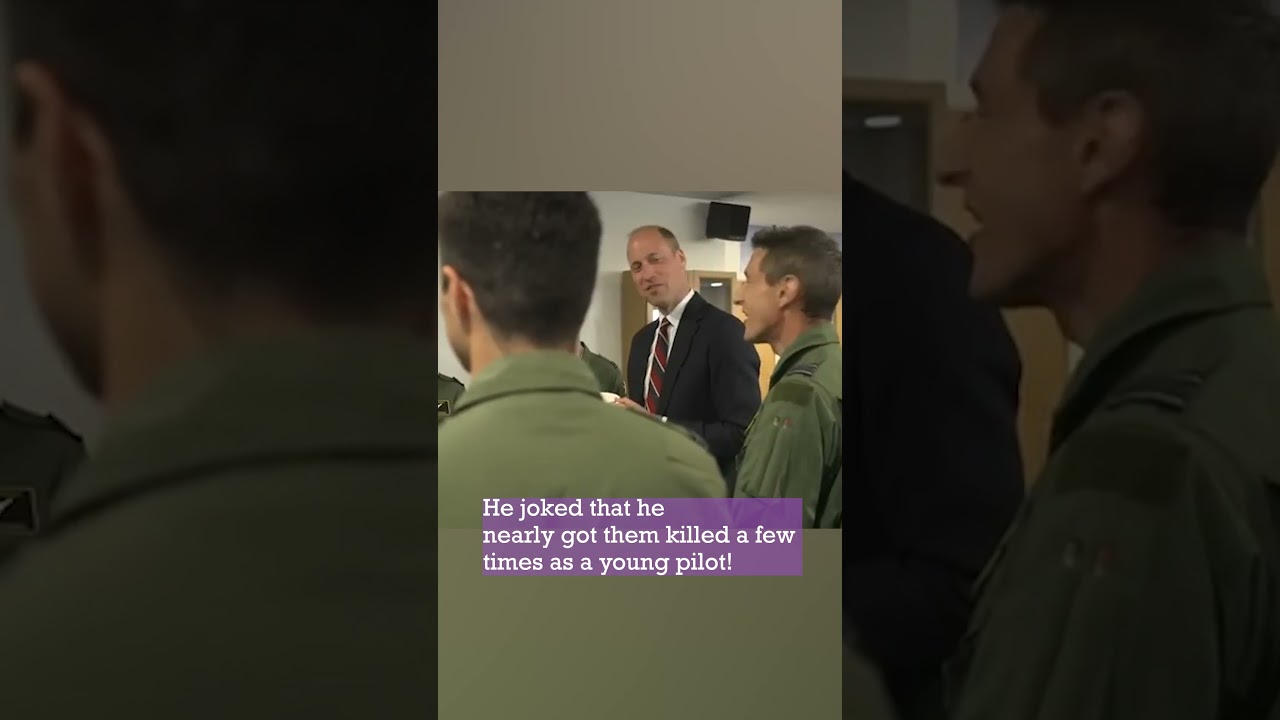 Prince William Reunites With His Flying Instructor on RAF Base Visit