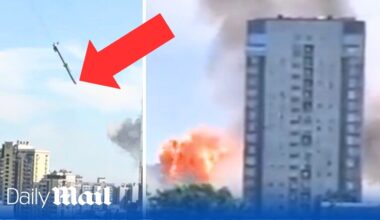 Kyiv children's hospital: Moment Russian Kh-101 missile strikes