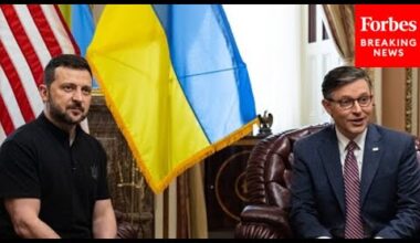 JUST IN: Speaker Mike Johnson Meets With Ukrainian President Volodymyr Zelensky During NATO Summit