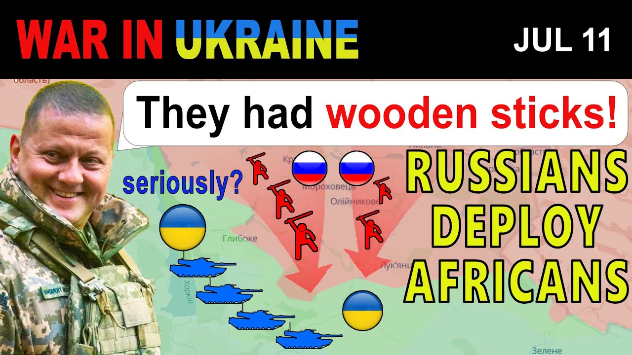 11 Jul: REAL FOOTAGE: AFRICAN SOLDIER ATTACKS UKRAINIANS WITH A WOODEN STICK | War in Ukraine