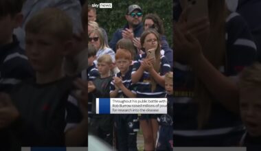 Rob Burrow funeral takes place as hundreds of fans line route with some wearing Leeds Rhinos shirts