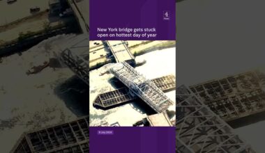 New York bridge gets stuck open on hottest day of year