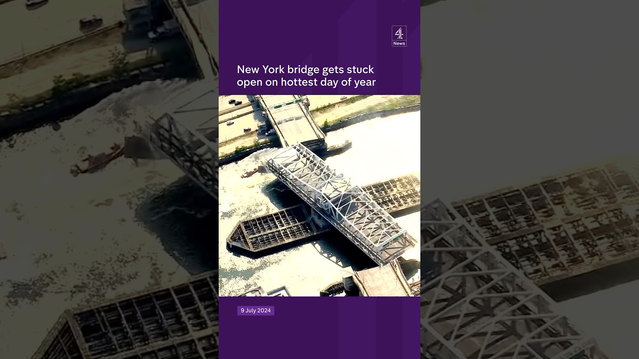 New York bridge gets stuck open on hottest day of year