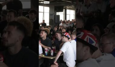 Fans celebrate as Saka equalises against Switzerland